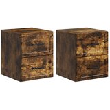  Stenski nočni omarici 2 pcs Dimljen hrast 34,5 x 33 x 40 cm, (5000233561) | Shoptok.si