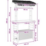 Vanjski bar stol Prirodna 110 x 50 x 209 cm Bambus | shoptok.hr