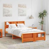  Krevetna konstrukcija s uzglavljem Voštano smeđa 140 x 190 cm | shoptok.hr