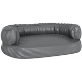  Ergonomski pjenasti krevet za pse sivi 60 x 42 cm umjetna koža | shoptok.hr