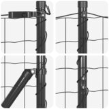 Euro Ograđivanje Ukop 25 x 1 m Čelik premazan PVC-om Siva Mreža | shoptok.hr