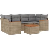 Maison Chic Seti vrtnega pohištva - Vrtna garnitura - Vrtni pohištvo set 7-delna z blazinami bež poli ratan, (21800336) | Shoptok.si