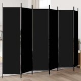 Sobna pregrada s 6 panela crna 300x200 cm od tkanine | shoptok.hr