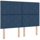  LED okvir za krevet s madracem Plava 160 x 200 cm Tkanina - Plava 160 x 200 cm Dizajn s rombovima | shoptok.hr