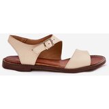 Zazoo Ladies leather flat sandals 3014 beige | ePonuda.com