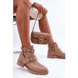 Boto Women's Trapper Boots with Pearls Beige Klarisa | ePonuda.com