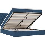  Otomanski krevet s madracem i LED plavi 180x200cm od tkanine | shoptok.hr
