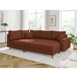Ropez Opečnato oranžna sedežna garnitura iz rebrastega žameta 118 cm Ariella – | Shoptok.si