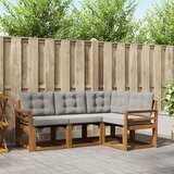  Set vanjskih sofa 4 kom. Prirodna i svijetlo siva Smeđa 190 x 130,5 x 73 cm | Shoptok.si