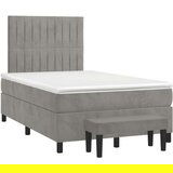 Box spring postelja z vzmetnico svetlo siva 120x200 cm žamet, (20790110) | Shoptok.si