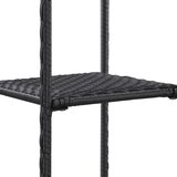 Police za pohranu crne 30 x 30 x 120 cm od poliratana | shoptok.hr