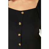 Trendyol ženska haljina Curve Black Buttoned | ePonuda.com