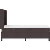 Box Postelja s pomično vzmetnico in LED osvetlitvijo Rjava 90x190 cm Tkanina, (22049569) | Shoptok.si