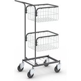 eurokraft pro pisarniški voziček kompakt, ogrodje intenzivno črno, 4 vrtljiva kolesa, kolo Ø 100 mm | Shoptok.si