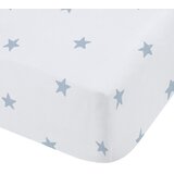 Bianca Bela/modra napenjalna bombažna otroška rjuha za zakonsko posteljo 135x190 cm Mini Star & Stripes – | Shoptok.si