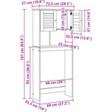 vidaXL Omara za pralni stroj Bela 72,5 x 27 x 161 cm Trdna borovina | Shoptok.si