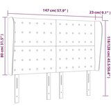  Vzglavje z ušesi črno 147x23x118/128 cm umetno usnje, (20738709) | Shoptok.si