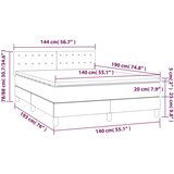  Box spring postelja z vzmetnico LED taupe 140x190 cm blago | Shoptok.si