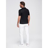 Ombre Stylish men's stretch fabric polo shirt - black | Shoptok.si