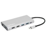 Manhattan Docking station 130660 12in1 USB-C - 3xHDMI/4xUSB/LAN/CR/PD 100W | ePonuda.com