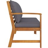  Klupa s tamnosivim jastucima 114 5 cm od bagremovog drva | shoptok.hr