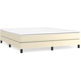  Okvir za krevet s oprugom krem 160x200 cm od umjetne kože | shoptok.hr