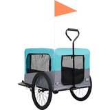  2-u-1 prikolica za bicikl i kolica za kućne ljubimce plavo-siva | shoptok.hr