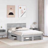  Krevetna konstrukcija s uzglavljem Siva Sonoma 160 x 200 cm | shoptok.hr