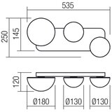  Redo 01-4330 - LED zidno svetlo LUMIEN 3xLED/18W/230V 2700/3000K crna | Eponuda.com