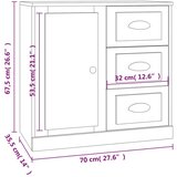  Komoda bijela 70 x 35 5 x 67 5 cm od konstruiranog drva | shoptok.hr