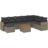  9-dijelni set vrtnih sofa od poliratana s jastucima sivi | shoptok.hr