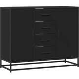 vidaXL Komoda črna 92x35x76 cm inženirski les | Shoptok.si