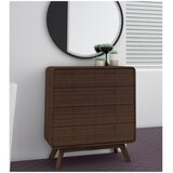 Støraa Tamno smeđa visoka komoda u dekoru oraha 80x88 cm Caitlin – | shoptok.hr