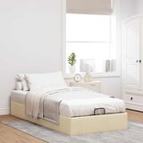 vidaXL Otomanski posteljni okvir brez vzmetnice krem 100x200 cm blago Cene