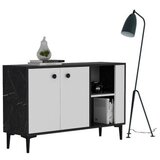 Woody Fashion Sahra - Black Marble, White BlackWhite Console Cene