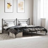 Metalni okvir za krevet s uzglavljem crni 193x203 cm | shoptok.hr