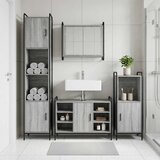  Set ormarića za kupaonicu 4 kom. Siva Sonoma 40 x 36 x 181 cm - Siva Sonoma Ormar ispod sudopera (1 vrata i 2 police) + viseći o | shoptok.hr