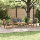  Sjedeća garnitura za vrt 4 kom. Prirodna Čvrsto teak drvo | shoptok.hr
