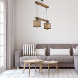 Opviq David 2 li sıralı yanık rattan abajurlu sarkıt Vintage Chandelier Cene