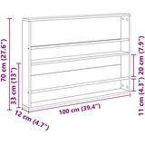  Polica za časopise s policom 2 pcs Staro drvo 100 x 12 x 70 cm | shoptok.hr