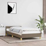 Maison Chic Posteljni okvir - Enojna postelja - Postelja za odrasle z vzglavjem brez vzmetnice taupe 90x200cm blago, (21694999) | Shoptok.si