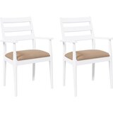vidaXL Jedilni stoli z blazinami 2 kosa beli masivni les guma, (5000296694) | Shoptok.si