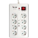 Commel "C380-107 beli produžni kabl sa 8 utičnica+2xUSB porta 3m" Cene