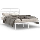  Metalni okvir za krevet s uzglavljem bijeli 140 x 190 cm | shoptok.hr