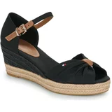 Tommy Hilfiger BASIC OPEN TOE MID WEDGE Crna