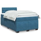 vidaXL Krevet s oprugama i madracem tamnoplavi 120 x 190 cm baršun | shoptok.hr