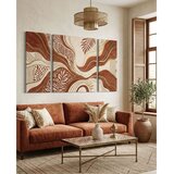 WALLXPERT Huhu2103 - 170 x 40 Multicolor Decorative Canvas Painting (3 Pieces) Cene