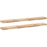  Plutajuće police 2 kom 140x20x4 cm Neobrađeno puno drvo akacije | shoptok.hr