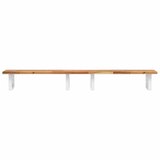  Zidna polica za umivaonik od čelika i masivnog bagremovog drva Smeđa 140 x 40 x 2 cm | Shoptok.si