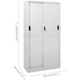 vidaXL Pisarniška omara z drsnimi vrati svetlo siva 90x40x180 cm jeklo | Shoptok.si